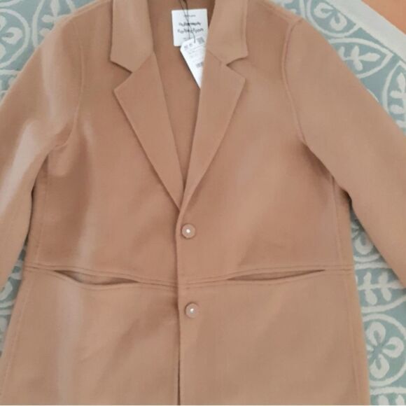 Zara NWT Wooldblend Outwear Light Girls Coat Camel Size 13/14 (0160) - Picture 6 of 11